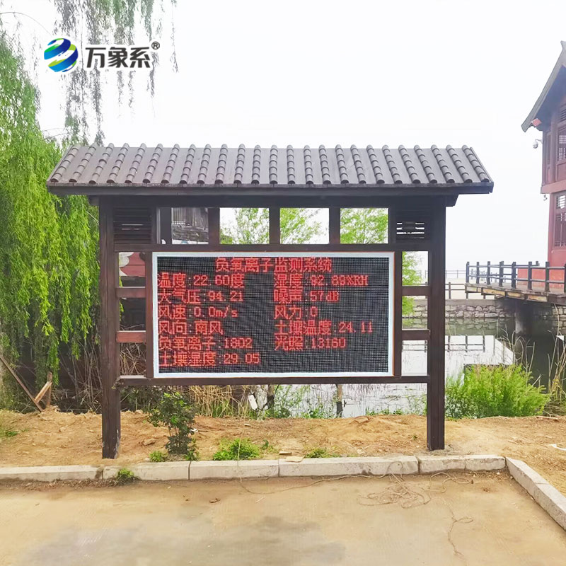 防腐木负氧离子监测站入驻公园景点：守护生态休闲双安心